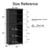 Wooakway 62"H Modern Wooden Decorative Combination Storage Cabinet Doorless Versatile for Entryway Living Room Hallway Black - 4 of 4