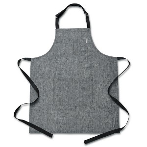 Solino Home Kitchen Linen Apron Blue 32 x 27 Inches - 1 of 4