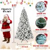 Flocked LED Artificial Christmas Tree with PVC Mixed Branches, Fireproof Material, Hinged Foldable Design with Sturdy Pole and Base - 3 of 4