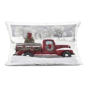 Stupell Industries Wreath Bedecked Christmas Truck Indoor Pillow, 14 x 20 - 1 of 3