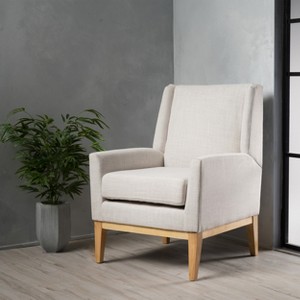 KTMBDW Mid-Century Accent Chair, Modern Upholstered Armchair  with Wood Leg, Comfy Single Reading Accent Chairs for Living Room Bedroom - 1 of 4