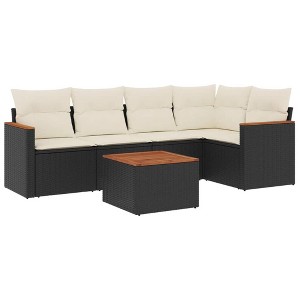 vidaXL Garden Sofa Set Black PE rattan Modular Garden Sofa Set - 1 of 4