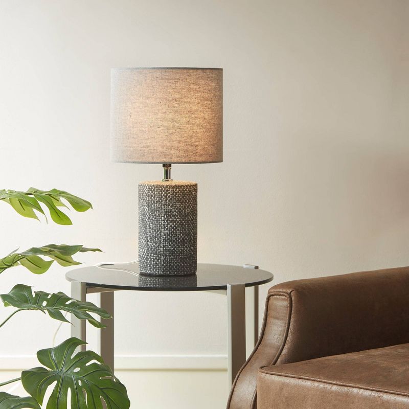 Athena Ceramic (Includes LED Light Bulb) Table Lamp Black - Martha Stewart, 2 of 7