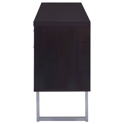 Contemporary 60'' Brown Home Office Desk with Filing Cabinet