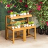 Tangkula 3-in-1 Outdoor Acacia Wood Loveseat Bench Furnitur w/ Slatted Seat for Garden - 4 of 4