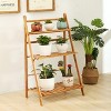 3 Tier Heavy Duty Bamboo Plant Stand Foldable Corner Planter Indoor Flower Pots Display Rack for Outdoor Garden Balcony & Patio - 2 of 4