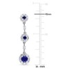 EVERLY JEWELRY |  Sterling Silver 3 3/4 CT TGW Created Blue Sapphire Created White Sapphire Fashion Post Earrings - 2 of 4