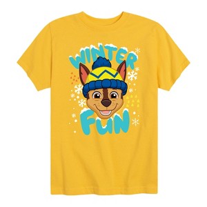 Boys' - Paw Patrol - Chase Winter Fun Short Sleeve Graphic T-Shirt - 1 of 4