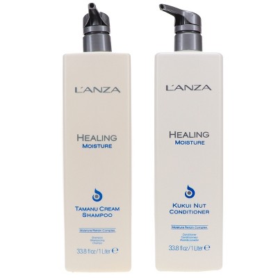 L'ANZA Healing Moisture Tamanu Cream Shampoo 33.8 oz & Healing Moisture Kukui Nut Conditioner 33.8 oz Combo Pack