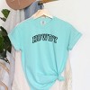 Simply Sage Market Women's Embroiderd Howdy Varsity Outline Short Sleeve Garment Dyed Tee - 3 of 3