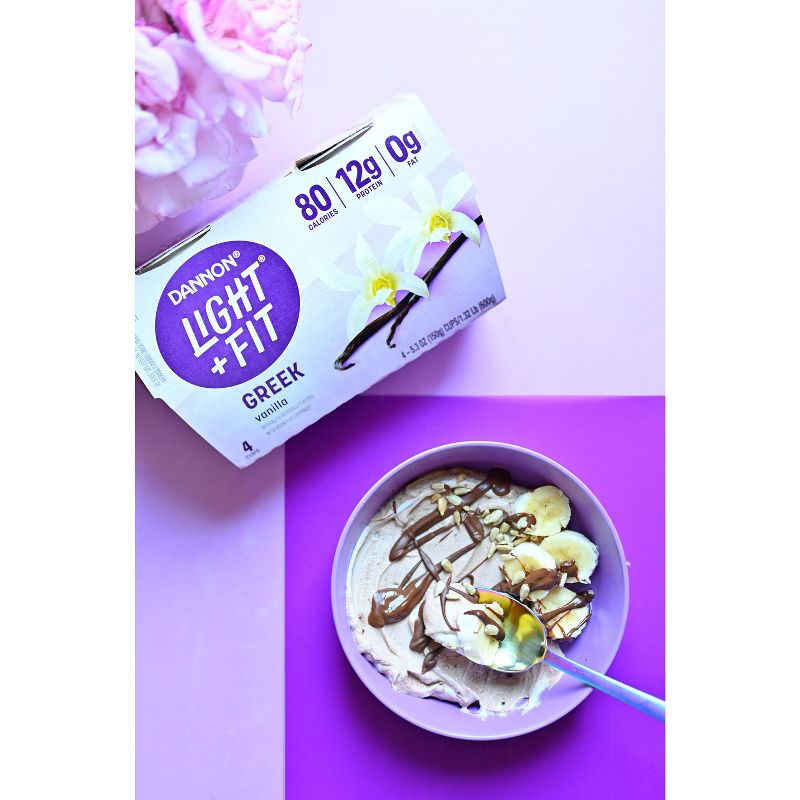 Light + Fit Nonfat Gluten-Free Vanilla Greek Yogurt - 4ct/5.3oz Cups, 4 of 10