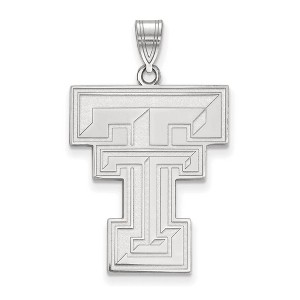 Black Bow Jewelry Sterling Silver Texas Tech Red Raiders NCAA Extra Large Pendant - 1 of 3