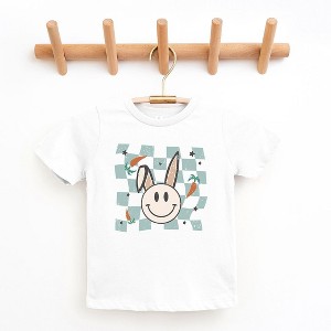 The Juniper Shop Checkered Smiley Easter Bunny Youth Short Sleeve Tee - 1 of 2