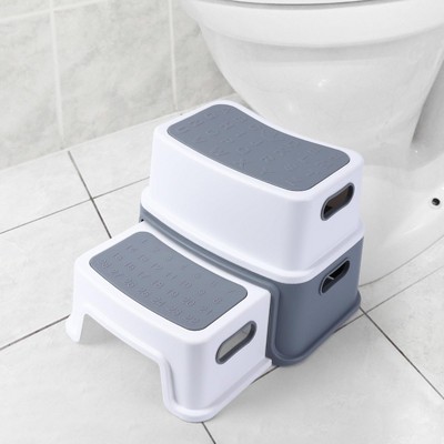 Kids Step Stool - 2 Step Design for Toddlers, with Numbers & ABC