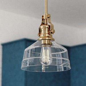 VAXCEL Beloit Farmhouse Kitchen Island Pendant Ceiling Light Clear Glass - 1 of 4