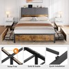 Bed Frame with Ergonomic Headboard, Upholstered Platform Bed, Metal Industrial Bed Frame with Storage, No Box Spring Required, Easy to Assemble - 3 of 4