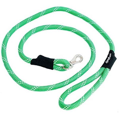 ZippyPaws Climbers Dog Leash, Durable Rope Leash for Large Dogs, 6 Feet Long, 2/3 Inch Thick, Green