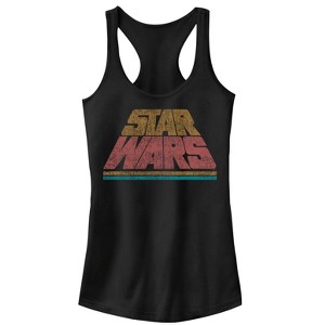 Juniors Womens Star Wars Logo Retro Title Crawl Racerback Tank Top - 1 of 4