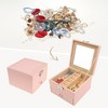 Unique Bargains 2 Layers PU Leather Jewelry Box with Drawer and Mirror - 2 of 4