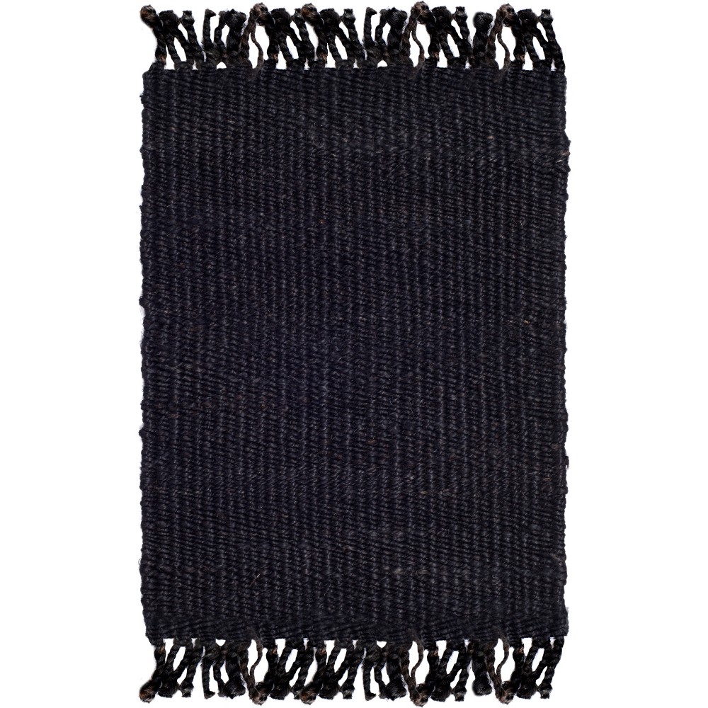 3'x5' Solid Woven Accent Rug Black - Safavieh