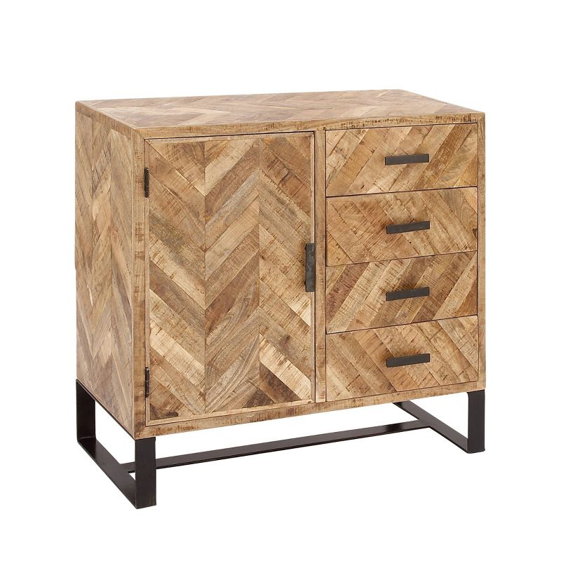 Contemporary Zigzag Pattern Mango Wood Cabinet Brown - Olivia &#38; May, 6 of 18