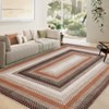 Indoor Modern Machine Washable Geometric Bordered Area Rugs - Soft Non Slip Floor Carpet for Home Office - 3 of 4