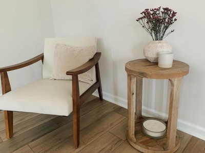 Castalia Round Accent Table Natural Wood - Threshold™ : Target