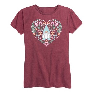 Women's - Instant Message - Scandinavian Gnome Heart Short Sleeve Graphic T-Shirt - 1 of 4