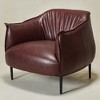 KINWELL 33" Wide Faux Vegan Leather Upholstery Barrel Chair with Metal Legs - 4 of 4