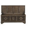 HomeRoots 54" Brown Carved Floral Solid Wood Storage Ottoman - 4 of 4