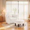 Swivel Accent Chair with Ottoman Set, Modern Chenille Barrel Armchair with Removable Back Pillow & 2 Armrest Covers for Living Room, Bedroom - 2 of 4