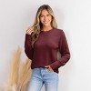Women's Cozy Round Neck Long Sleeve Knit Sweater - Cupshe - 2 of 4
