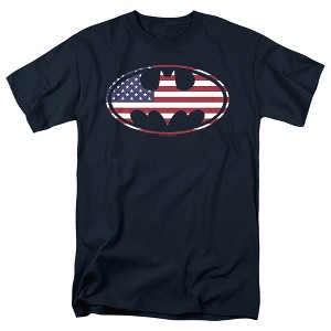 Men's Batman American Flag Oval T-Shirt - 1 of 4