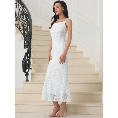 Женские платья INSPIRE CHIC Women's Lace Spaghetti Strap Bodycon Dresses Small White — фото 2