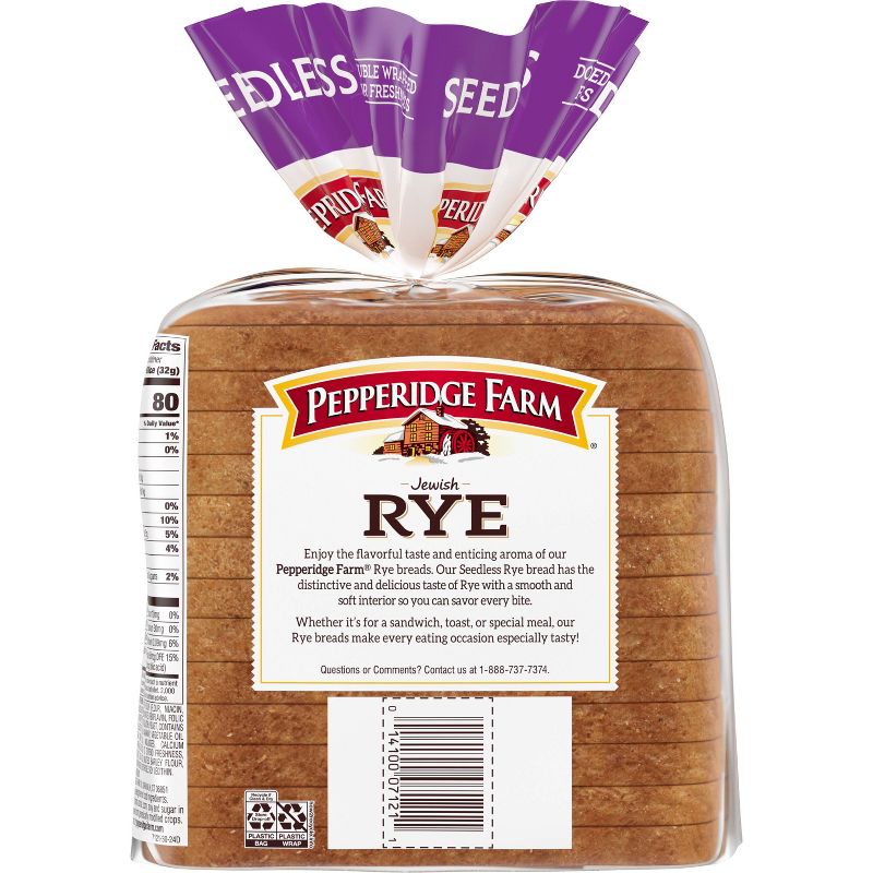 Pepperidge Farm Jewish Rye Seedless Bread - 16oz, 2 of 7