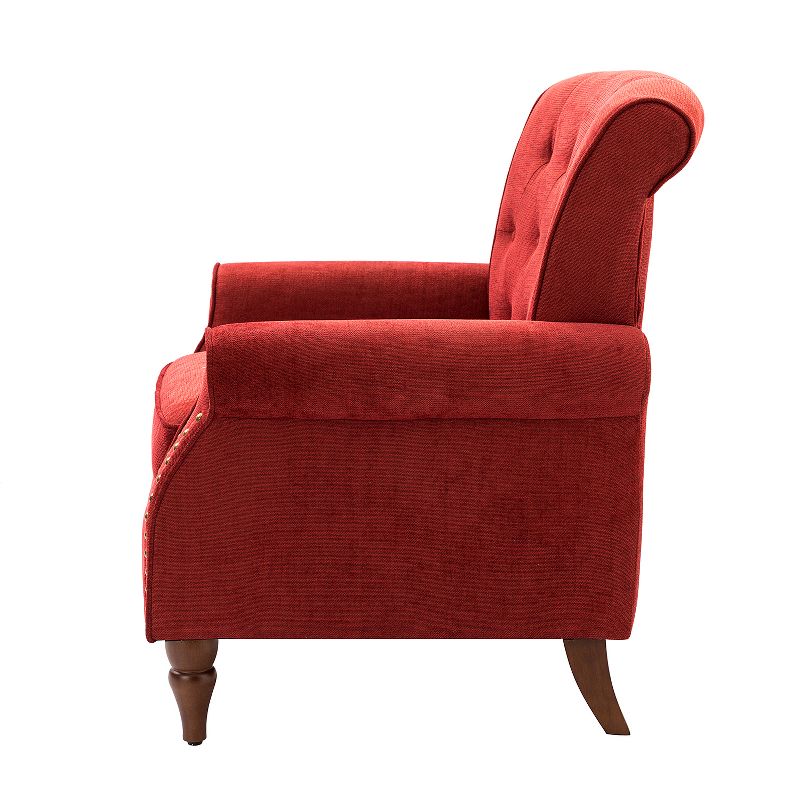 Galatea Wooden Upholstered Accent Armchair with Nailhead Trim | ARTFUL LIVING DESIGN, 4 of 11