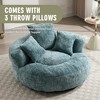 MOONMISS Chenille High-Density Foam Soft Bean bag Chair with 3 Pillows and Wide Backrest - 2 of 4