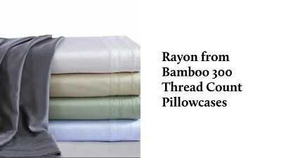 Ivory 300 Thread Count Rayon from Bamboo King Pillowcase Pair