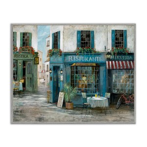 Stupell Industries Traditional Village Plaza Architecture Restaurant Patio Scene Framed Giclee Art, Gray, 30" x 24" - 1 of 4