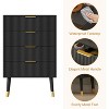 Jojoka Fluted 4 Drawers Dresser for Bedroom,Modern Chest of Drawers with Gold Handle - 3 of 4