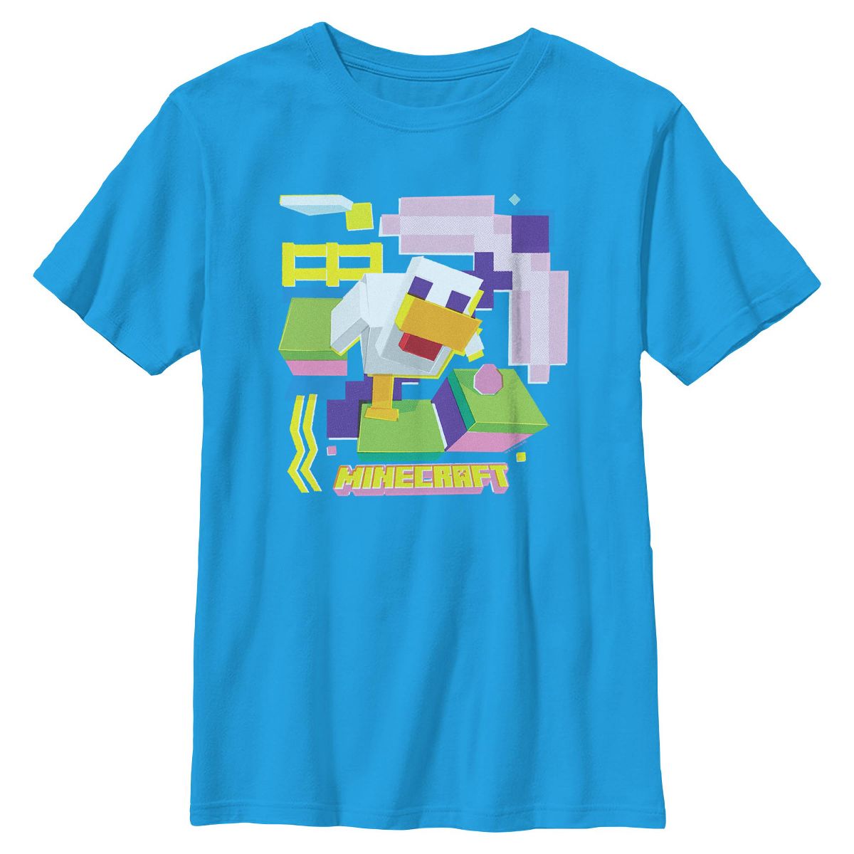 Boys Minecraft Abstract Chicken T Shirt