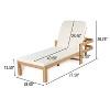 Christopher Knight Home Paolo Outdoor Adjustable Acacia Wood Chaise Lounge with Cushion (Set of 2) - 3 of 4