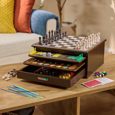 Детские игрушки Game Gallery 12 Classic Games in Wooden Storage House, Styles May Vary — фото 2