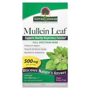 Nature's Answer Mullein Leaf Vegetarian Capsules 500mg, 90 Ct - 1 of 2