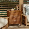 JIONJOY Natural Farmhouse Wood Nightstand - Rustic 3-Drawer Dresser with Burl Finish - 3 of 4