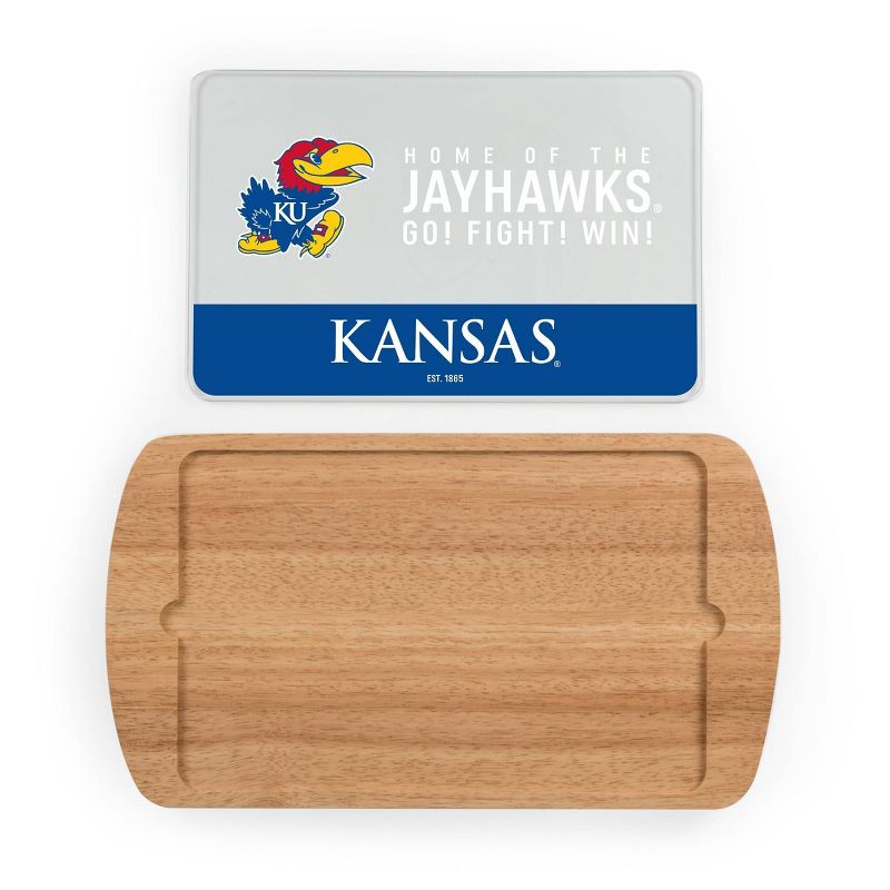 NCAA Kansas Jayhawks Parawood Billboard Glass Top Serving Tray, 3 of 5
