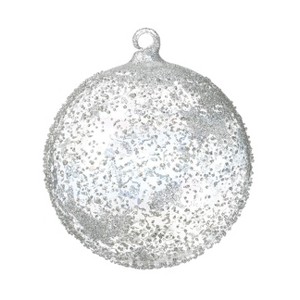 Sullivans Textured Ball Ornament 5"H Silver - 1 of 4