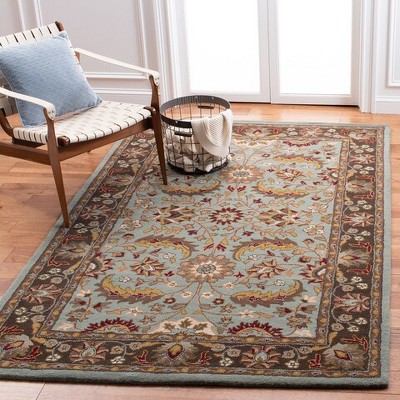 Elegant Heritage Hand-Tufted Wool Accent Rug - Blue and Brown, 2' x 3'
