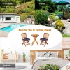 Tangkula 3PCS Folding Patio Conversation Set Acacia Wood Bistro Set w/ Cushions - 4 of 4