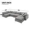 130" Chenille Modular Sectional Cloud Sofa with Ottoman and 2 Pillows, Free combination - 3 of 4